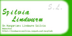 szilvia lindwurm business card